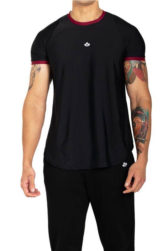 Functional T-Shirt -Black/Maroon