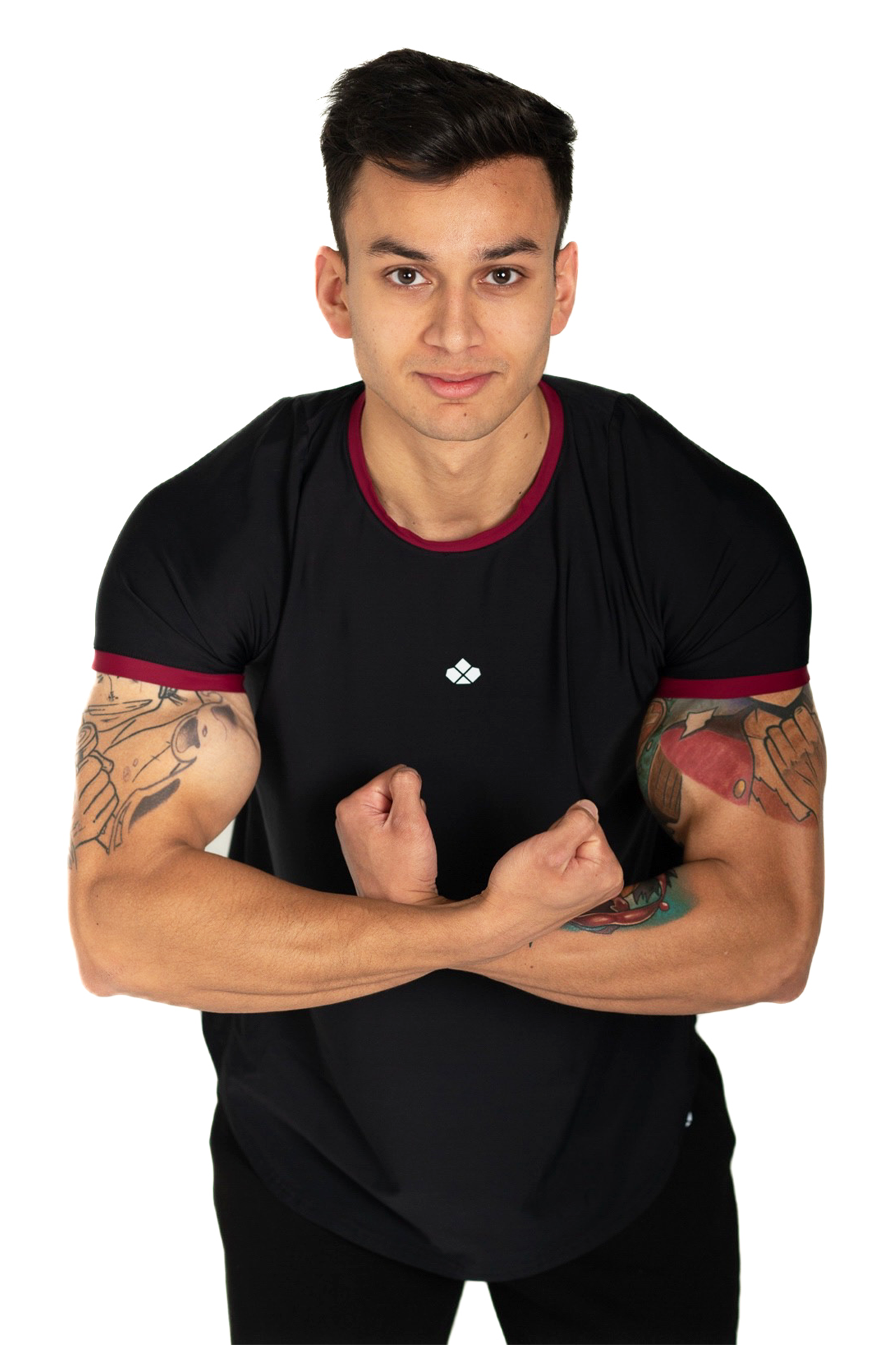 Functional T-Shirt -Black/Maroon